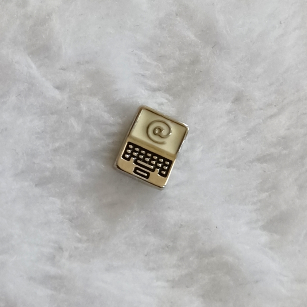 Origami Owl laptop at @ silver cream open computer locket charm